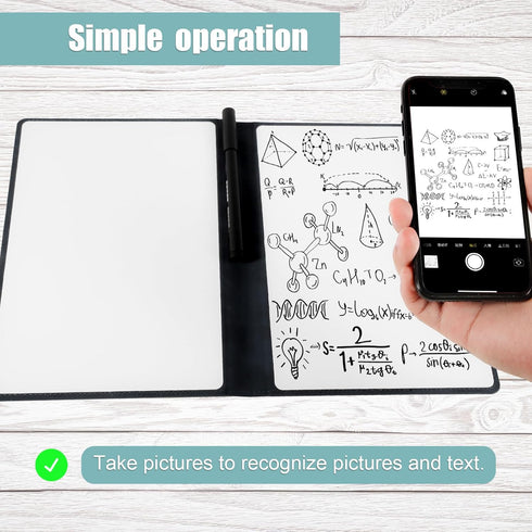 Reusable Dry Erase Notebook, 9.4x6.5 Inch Portable A5 Dry Erase Notebook Erasable Notebook White Board Dry Erase for Office Business Home (Light B...
