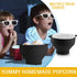 Microwave Popcorn Popper, BESUNTEK Collapsible Silicone Popcorn Maker Microwavable Bowl with Handles, BPA Free and Dishwasher Safe (Black)...