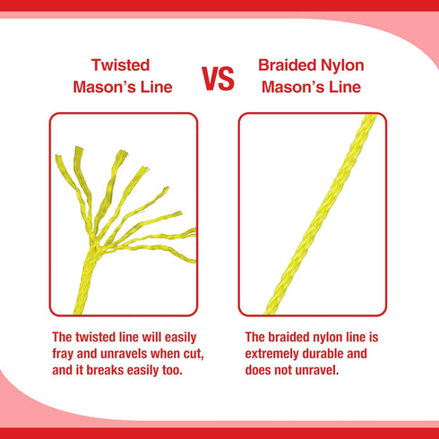 Goldblatt Mason Line,250 Feet #18 Braided Nylon String Line, Nylon Twine for Gardening or Masonry Tools, Perfect Construction String for A String ...