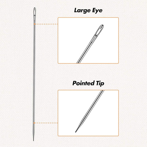 3 Pieces 12 Inch Upholstery Needle Extra Long Sewing Needles for Crafts Stainless Steel Straight Hand Upholstery for Tufting Webbing,Sewing Edges ...