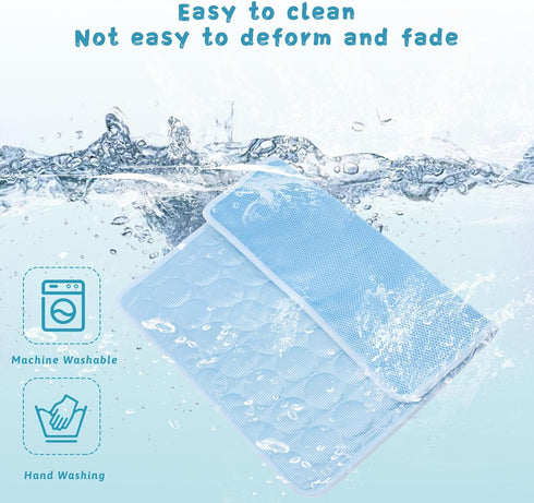 Dogs Cats Pet Cooling Mat, Summer Dog Cooling Pads Summer Sleeping Kennel Mat, Cooling Mat for Dogs Non-Slip for Indoor or Outdoor, Blue S...