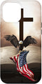 iPhone 12 Pro Max Pretty Christian Cross Bible A Bald Eagle Grip American Flag Case...
