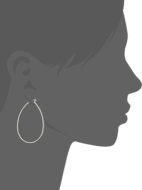 Lucky Brand Womens Textured Medium Oblong Hoops...