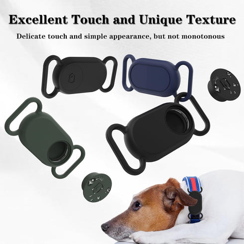 2 Pack Waterproof Dog Collar Holder Compatible with Samsung Galaxy SmartTag 2, Silicone GPS Tracker Hidden for Galaxy Smart Tag 2, Anti-Lost Dog C...