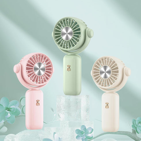 QearFun Handheld Lanyard Fan, Mini USB Fan Battery Rechargeable, Pocket Fan Portable with 3 Speeds, 180° Rotation, Small Makeup Fan for Girls Wome...