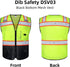 Vest Reflective with Pockets and Zipper, High Visibility Mesh ANSI Class 2, Made with 3M Reflective Tape, Yellow and Black Large...