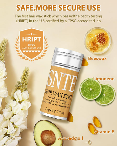 Hair Wax Stick, 3PCS-Wax Stick For Hair Slick Stick, Slick Back Stick Hair Stick Wax Edge Frizz No-white Chips & No-Residue & No-Greasy & Easy to ...