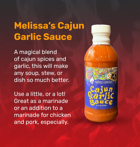 Melissa Cookston Cajun Garlic Sauce, Versatile Spicy Sauce for Marinating & BBQ, 8 FL Oz....