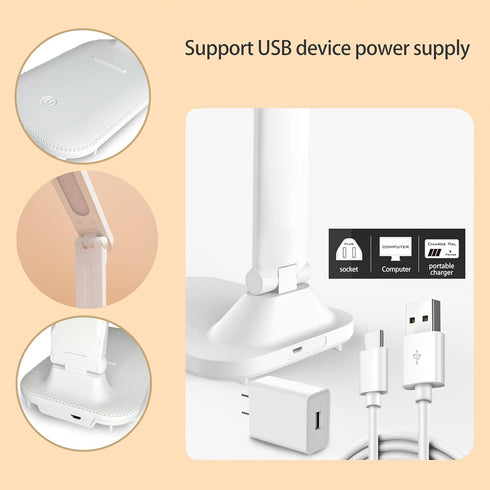 Led Desk Lamp Dimmable Desk Light Reading Lamp 3 Lighting Modes, Eye Protection Desk Lamp Desk Accessories, Study Desk Lamp Equipped USB Charger S...