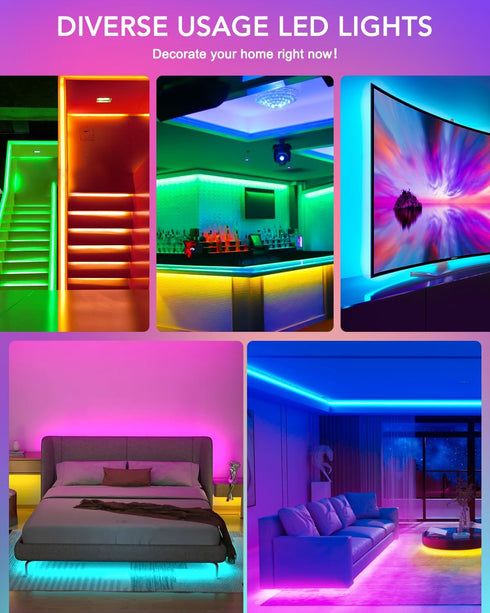 LED Lights for TV, 13.1ft RGB Strip Lights for TV Behind 45-60in TV, Bluetooth APP Remote Control Music Sync TV Backlight for Bedroom Gaming Room...