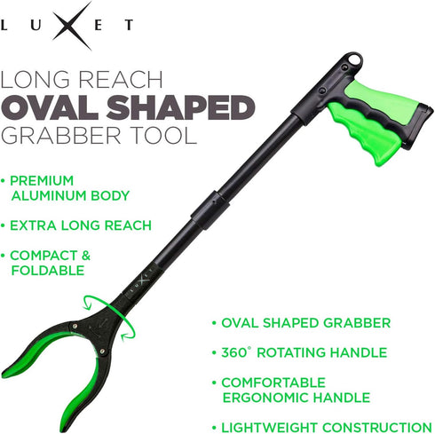 Grabber Reacher Tool 19 Inch Long, Foldable Pick Up Stick - Strong Grip Magnetic Tip - Heavy Duty Trash Picker Claw Reacher Grabber Tool Elderly W...
