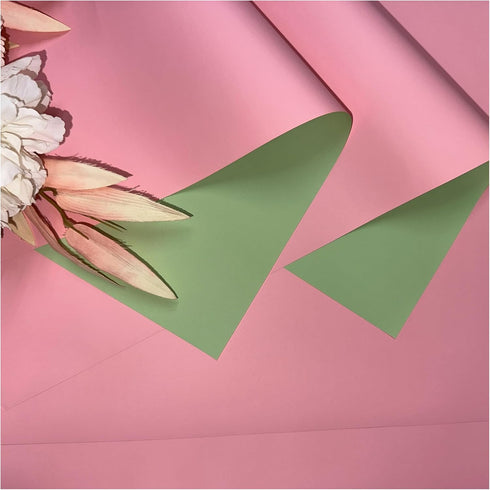 20 Sheets PREMIUM Double Sided TWO Colors Waterproof Floral Wrapping Paper for Bouquets, Florist Supplies, DIY Crafts, Gift/Gift Box Wrapping Pack...