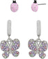 Betsey Johnson Womens Ladybug & Butterfly Huggies Duo Earring Set...