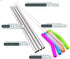 Big Drinking Straws Reusable 12" Extra Long 8mm Extra Wide Food-Grade 18/8 Stainless Steel Silicone Elbows Tips for Smoothie Milkshake Cocktail Ju...