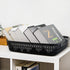 Large Plastic Storage Basket Tray with Handle, Black, Pack of 6...