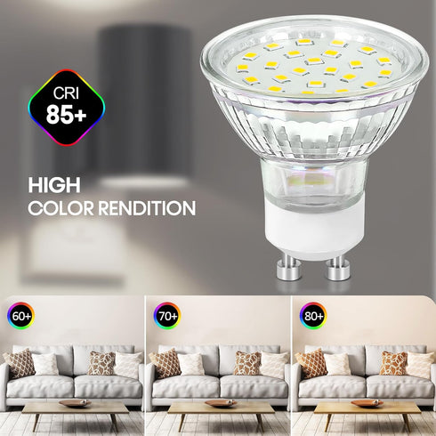 GU10 Dimmable Track Lighting LED Bulbs 40W Equivalent, 5W 5000K Bright Daylight White, LED Bulb Replacement for Recessed, 400LM, 6 Packs...