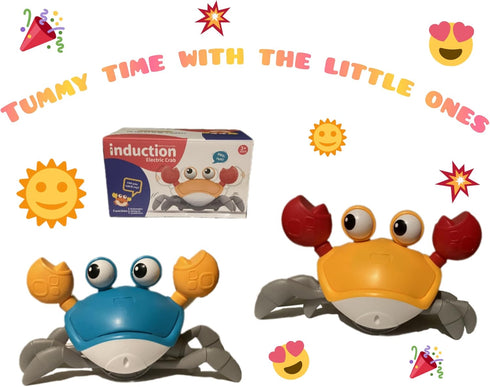 Green/Orange Crawling Crab Baby/pet Toys - Toy Gifts for 3-10 yr Old Infants, 4 AA Battery Included, Avoid Obstacles, Music Sound Included. (Green...
