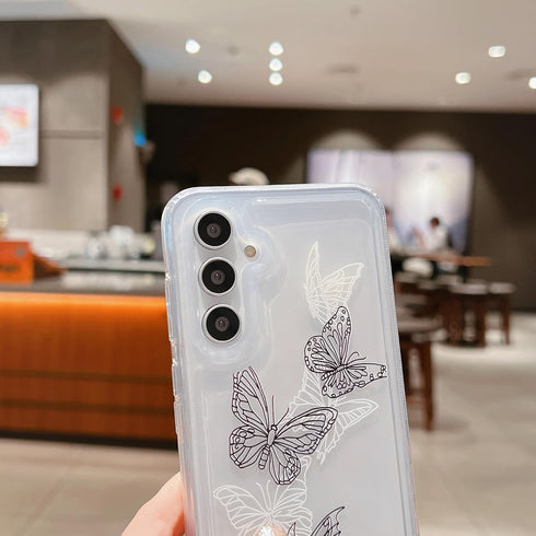 SUYACS WEDO for Samsung Galaxy A15 6.5" Phone Case Cute Butterfly Case Aesthetic Animal Pattern Clear Cover for Women Soft Silicone Shockproof Pro...