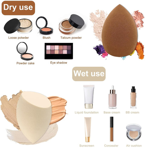 12 Pieces Professional Makeup Sponge Set,Latex Free Flawless Soft Setting Face Puffs,Multicolor Beauty Blender Cosmetic Applicator for Powder,Liqu...