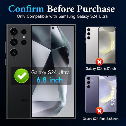 LYWHL 2 Pack for Samsung Galaxy S24 Ultra Privacy Screen Protector, Anti-Spy Flexible Hydrogel Film, Sensitive Touch & Fingerprint Unlock, Durable...