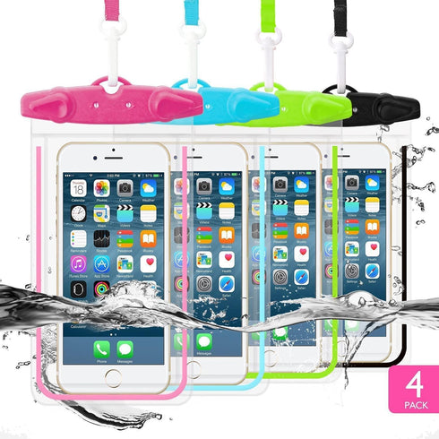 Universal Waterproof Phone Pouch, 4 Pack Waterproof Phone Lanyard Case for iPhone15 14 13 12 Pro Max XS Plus Samsung Galaxy Note up to 6.9", IPX8 ...