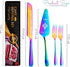 Engraved Wedding Cake Cutting Set with Forks, Elegant Cake Knife and Server with Thickened Stainless Steel Rounded Edges, Cutter Pie Spatula Birth...