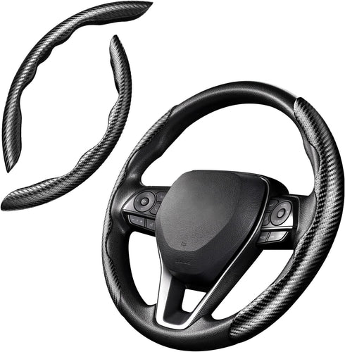Cartist Carbon Fiber Steering Wheel Cover - Anti-Slip, Comfortable Grip for Men/Women - Durable, Universal Car Accessory (Black)...