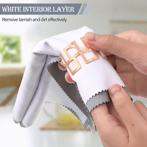 8 Pieces Large Jewelry Polishing Cloth Set Cleaning Cloths Silver Polishing Cleaning for Gold Silver Platinum Jewelry Coins Watches Silverware, 11...