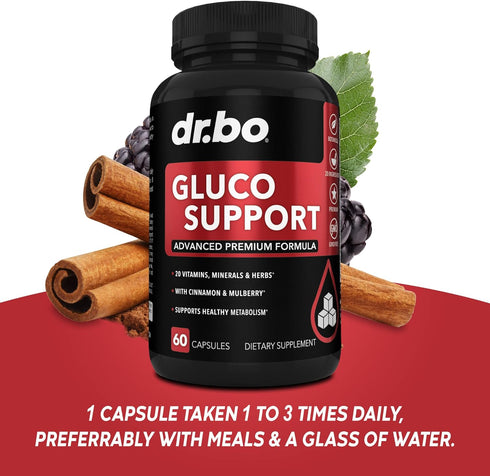 Gluco Support Supplement Capsules - Boost Metabolism Supplements, Vitamin Herbal Formula Pill - Ultra Balance Optimizer Vitamins, Chromium, Cinnam...