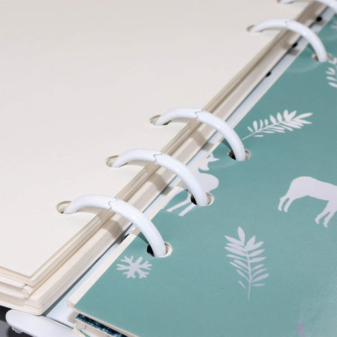 Multibey A5 6-Rings Binder Rings Soft Clear Cover Transparent Shell with Snap Clousure for Spiral Journal Planner DIY Scrapbook Notebook (A6, Whit...