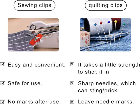 DAOST 200 Pcs Sewing Clips for Fabric and Quilting, Colorful Sewing Fabric Clips Small Quilt Clips for Quilting, Quilting Clips for Binding, Sewin...