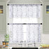 MRTREES Sheer Tier Curtains, Voile Short Kitchen Tiers Rod Pocket, Leaves Embroidery Bathroom Curtain Panels Small Half Window Treatment for Bedro...