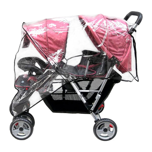 Weather Shield Double Popular for Swivel Wheel Stroller Universal Size Baby Rain Cover/Wind Shield Deal (Black)...