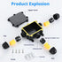 FDG Outdoor Waterproof IP68 Junction Box, 3-Way Plug Wire External Electrical Junction Box, Cable Connector Wire Diameter 4-14mm (2PCS)...
