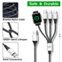 Multi Charging Cable for Apple Watch, Magnetic Wireless Charger, 4 in 1 Nylon Braided Cord for Multiple Devices, USB C/Micro Port/Compatible with ...