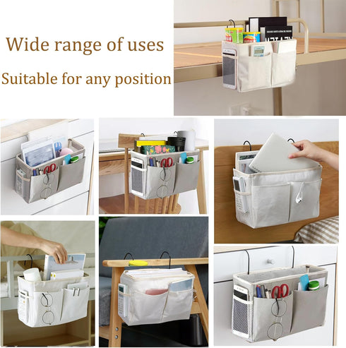 Bedside Caddy Organizer/Bedside Hanging Storage Bag Multi-Function Caddy for Bunk bed Hospital Beds Dorm Bed Rails, Holders Books Glasses Phones M...