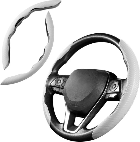 Cartist Steering Wheel Cover, Carbon Fiber Steering Wheel Cover, Car Steering Wheel Cover for Men/Women, Anti-Slip, Comfortable Grip, Durable, Uni...