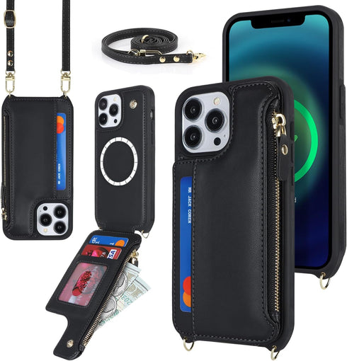 Cavor for iPhone 15 Pro Case with Card Holder,iPhone 15 Pro Wallet Case for Women,iPhone 15 Pro Case Magsafe,Phone Case iPhone 15 Pro Case with St...