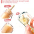 Travel Baby Bottle Brush ?6 in 1 Portable Nursing Bottle Brush Set with Silicone Bottle Brush,Drying Drain Pole,Nipple Brush,Straw Brush and Stora...