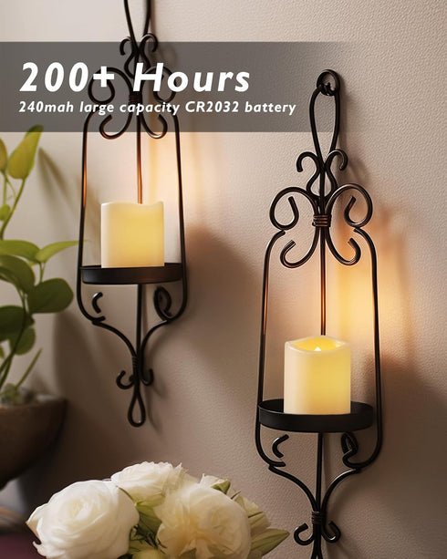 Homemory 24Pack Flickering Flameless Votive Candles, 200+Hour Electric Fake Candles, Battery Operated LED Tealight for Wedding Decor, Outdoor, Tab...