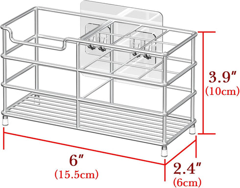 Linkidea Stainless Steel Toothbrush Holder Stand for Shower, Bathroom, Wallmount/Countertop 7 Slot Organizer Compatible with Colgate Extra Clean, ...