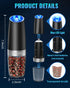 Sweet Alice Gravity Electric Pepper/Salt Grinder, Salt or Pepper Mill & Adjustable Coarseness, Battery Powered with LED Light, One Hand Automatic ...
