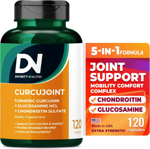 Turmeric Supplement, Glucosamine Chondroitin Turmeric - Joint Support Supplement for Relief 120 Capsules Glucosamine Sulfate Joint Supplement...