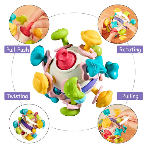 Baby Sensory Teething Toys, Teethers for Babies 0 3 6 9 12 18 Months, Shower Gifts for 1 2 One Two Year Old Girls Boys, Infant Chew Rattles Toys, ...