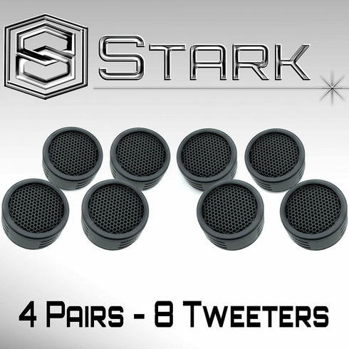 Stark Industries High Performance 500 Watt Max Power Neodymium Silk Dome Tweeters - 4 Pairs Super High Frequency Mini Car Audio...