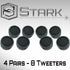 Stark Industries High Performance 500 Watt Max Power Neodymium Silk Dome Tweeters - 4 Pairs Super High Frequency Mini Car Audio...