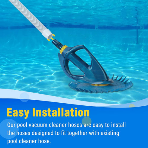 Universal Pool Vacuum Hose 48" Long Fit for Kreepy Krauly, Baracuda G3/G4, Hayward Navigator, Pool Vac Ultra and Most Automatic Pool Vacuum Cleane...