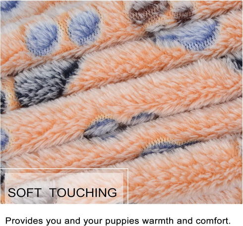 SUNLAND Premium Flannel Pet Blanket Super Soft Warm Sleep Mat Cute Paw Print Pet Blanket for Cats,Puppy,Small Medium Large Dog 30 Inch x 40 Inch...