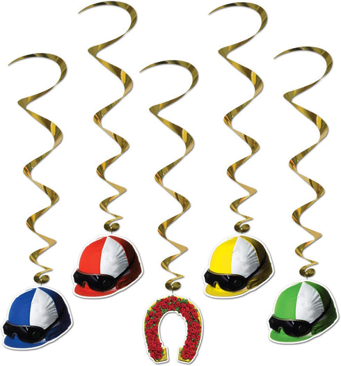 Beistle 5-Piece Derby Day Whirls, Horse Racing Game Supplies, Horse Racing Party Supplies, Horse Themed Party Decorations, Jockey Party Accessorie...