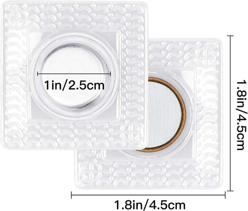 15 Pairs 1.8 Inch 25MM Large Invisible Hidden Sew Magnetic Snap PVC Hidden Purse Closure Fastener Snaps for Handbag Clothing Clasp DIY Craft Sewin...
